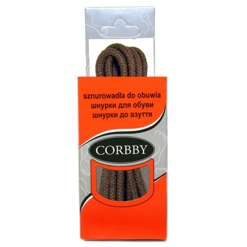 Шнурки для обуви 60см. круглые тонкие (012 - коричневые) CORBBY арт.corb5007c